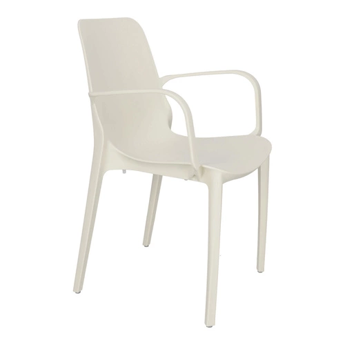 Zahradní židle Ginevra SCAB Design bílá s područkami, stohovatelná, moderní plast