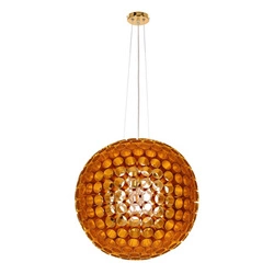 Závěsná lampa koule Abros měděná nad jídelní stůl 50 cm