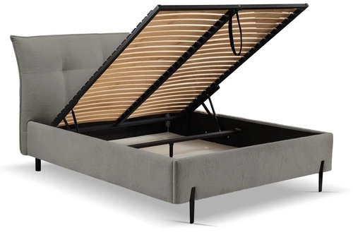 Čalouněná postel Biscuit 160x200 šedá s úložným prostorem moderní do ložnice