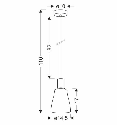 Udin střední závěsná lampa černá 1x15W GU10 stínítko šedé