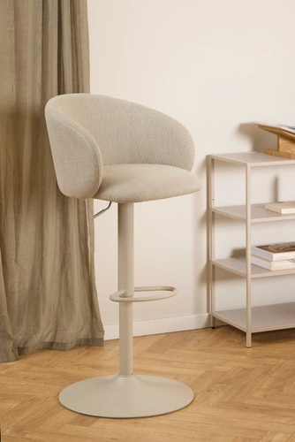 Barová židle Eleanor One béžová čalouněná otočná výškově nastavitelná do kuchyně
