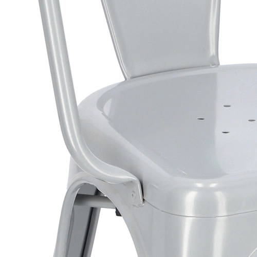 Kovová židle Paris Arms šedá do jídelny a kuchyně s područkami ve stylu Tolix