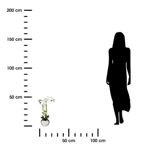 Umělá orchidej Atmosphera moderní jako živá ve stříbrném květináči do obýváku 53 cm