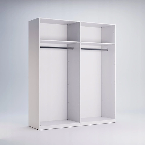 Šatní skříň s posuvnými dveřmi Flory s zrcadlem 250 cm bílý lesk moderní do ložnice