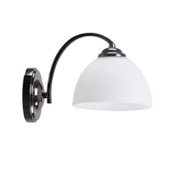 Nástěnné svítidlo Gracja černá perleťová lampa 1x40 E27 bílé stínidlo