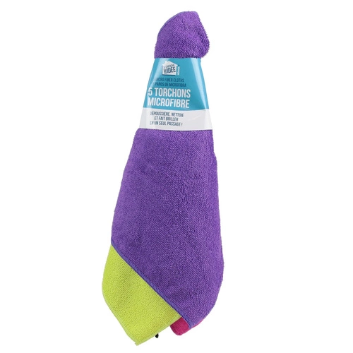 Sada 5 utěrek z mikrovlákna 30x28 cm barevných