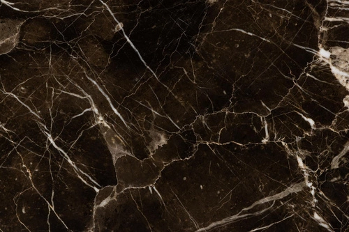 Moderní kulatý mramorový konferenční stolek Avila hnědý vysoký do obýváku glamour