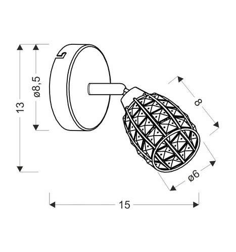 Nástěnné svítidlo Shiba chrom moderní křišťálové do obýváku a ložnice CANDELLUX LIGHTING