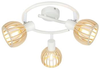 Spirálová stropní lampa Atarri 3x25W E14 bílá+dřevo