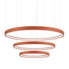 Moderní červený LED lustr RIO 3, nastavitelný nad stůl, do obývacího pokoje nebo kuchyně, 110 cm