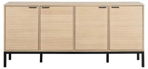 Komoda Kensington 180 cm bělený dub moderní na nožičkách s policemi do obýváku Actona