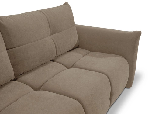 Rozkládací trojmístná pohovka Bode s úložným prostorem a funkcí spaní hnědá do obýváku