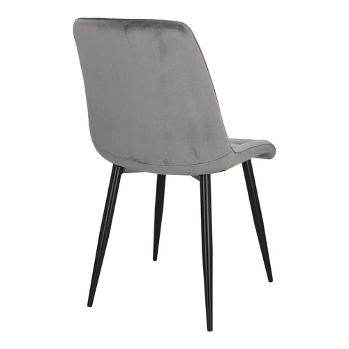 Jídelní židle Plaid Intesi čalouněná sametem šedá prošívaná glamour černé nohy