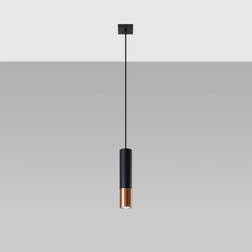 Závěsné svítidlo Loopez černá měď moderní tubus do kuchyně obýváku nad ostrůvek