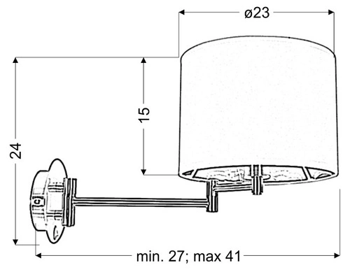 Nástěnné svítidlo Alexia chrom 1x40W E14 stínidlo černé