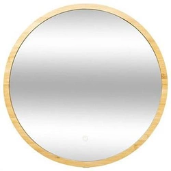 Kulaté bambusové LED zrcadlo 57 cm 5five simply smart do koupelny a toaletního stolku boho