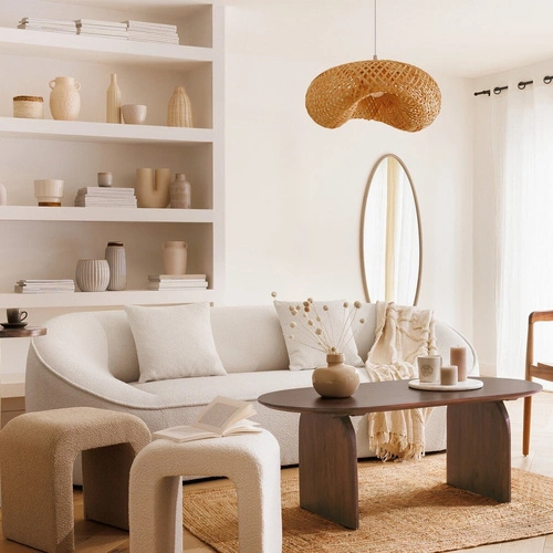 Bambusové stropní svítidlo Beddy Atmosphera boho nad jídelní stůl a do obýváku 51 cm