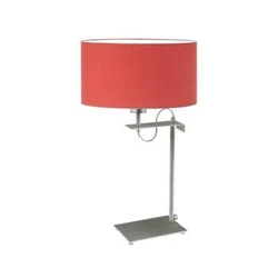 Moderní červená noční lampička s látkovým stínidlem do ložnice a obýváku 55 cm