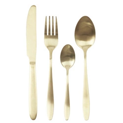 Sada zlatých příborů Charbon Intesi 16 dílů nerez vhodné do myčky elegantní