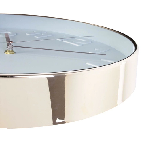 Nástěnné hodiny Rotin Intesi bílá a zlatá moderní do obýváku kovové Ø 31 cm