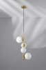 Mosazná závěsná lampa Cordel 4x20W G9 s bílým difuzorem