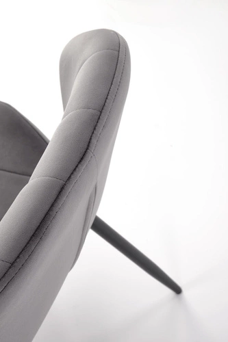 Jídelní židle Griviza Intesi čalouněná šedý samet moderní na černých nohách
