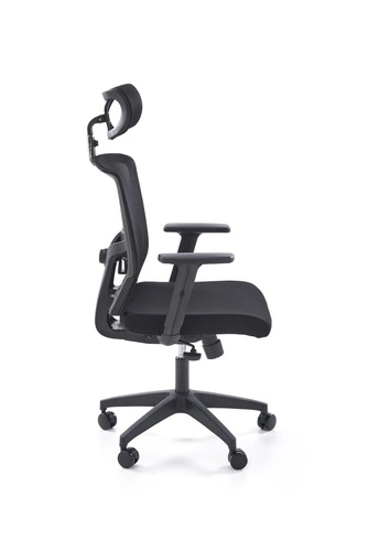 Ergonomická otočná kancelářská židle Scienne černá s opěrkou hlavy a nastavitelným sedákem Intesi