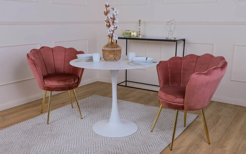 Čalouněná sametová židle Florencja Intesi béžová glamour s područkami do jídelny