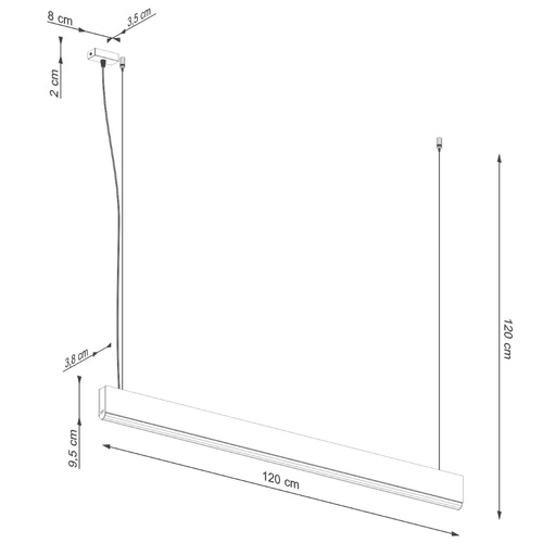 Závěsné LED svítidlo LYKKE 120 cm dřevěné moderní nad jídelní a kuchyňský stůl