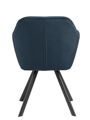 Čalouněná jídelní židle Lola VIC Actona sametová modrá s područkami glamour