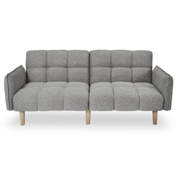 Rozkládací pohovka s funkcí spaní Sara šedá skandinávská do obýváku a studentského pokoje Intesi