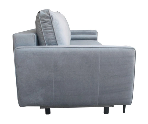 Rozkládací pohovka Arosa Intesi sametová šedá s funkcí spaní a úložným prostorem do obývacího pokoje