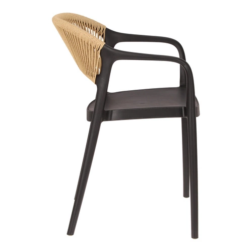 Jídelní židle Osma Intesi černá, polypropylen, stohovatelná, snadné čištění, s područkami