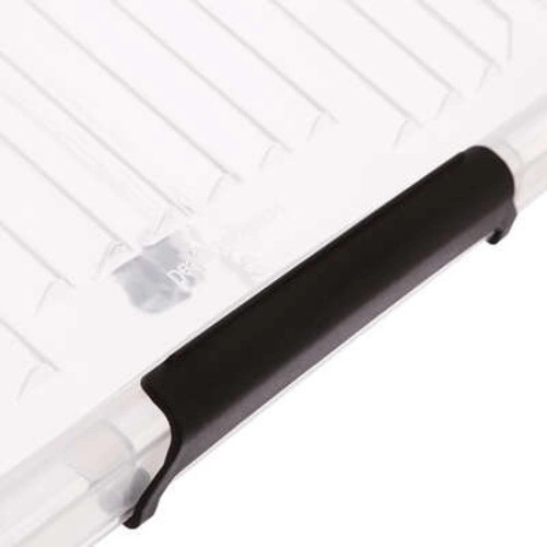 Dekorační úložný box Clip N' Box 35L průhledný na kolečkách do šatny