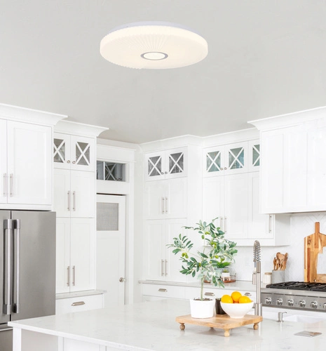 LED stropní svítidlo Sunny 38 cm bílé kulaté do obýváku, kuchyně a ložnice