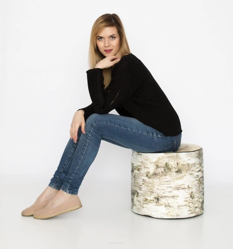 Kulatý taburet Birch Intesi multicolor moderní do obýváku a ložnice z filcu 40 cm