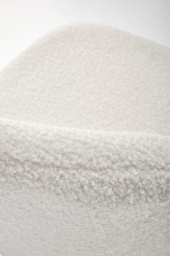 Hoker Milly krémový s opěrkou moderní do kuchyně a jídelny bouclé látka 65 cm Intesi