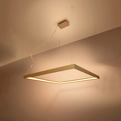 LED lustr Nelya M zlatý moderní do obýváku 80 cm industriální geometrický