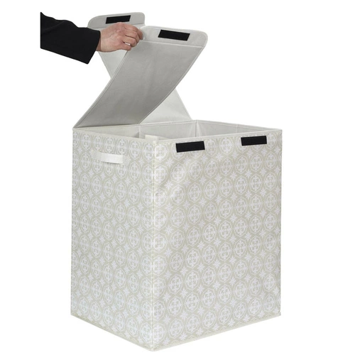 Dvojitý koš na prádlo 50x41x57 šedá látka