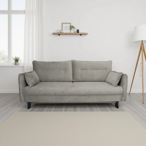 Rozkládací pohovka s úložným prostorem Totana šedohnědá skandinávský styl na spaní do obýváku