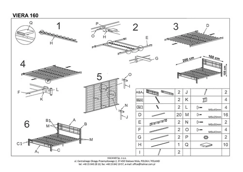 Postel Riviera 160 cm třešeň