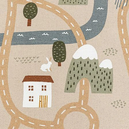 Dětský bavlněný koberec Road 100x150 moderní béžový
