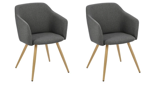 Sada 2 jídelních židlí Molto tmavě šedé