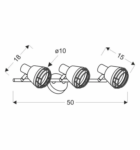 Industriální stropní svítidlo Neria černé s měděným stínidlem 3bodové do obýváku
