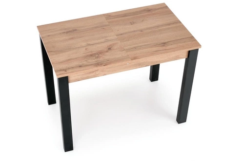 Rozkládací jídelní stůl Nigot moderní dub wotan černé nohy 100-135x60 cm