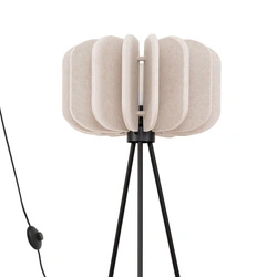 Béžová stojací lampa MULA 45 moderní s látkovým stínidlem do obýváku a ložnice