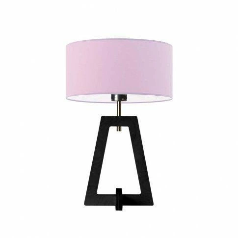 Noční stolní lampa Clio moderní fialová s textilním stínidlem glamour dřevěná LYSNE