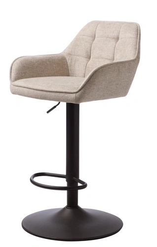 Barová židle Nolan čalouněná písková s opěrkou výškově nastavitelná do kuchyně