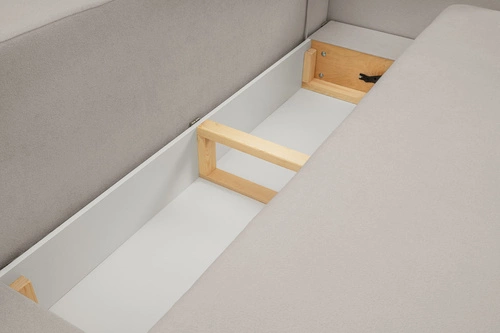 Rozkládací pohovka Salby pro 3 osoby s úložným prostorem a funkcí spaní šedá do obýváku