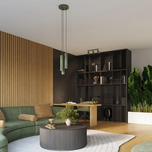 Nástěnné svítidlo KARBON 10 olivově zelené moderní do obýváku a ložnice svítí nahoru i dolů